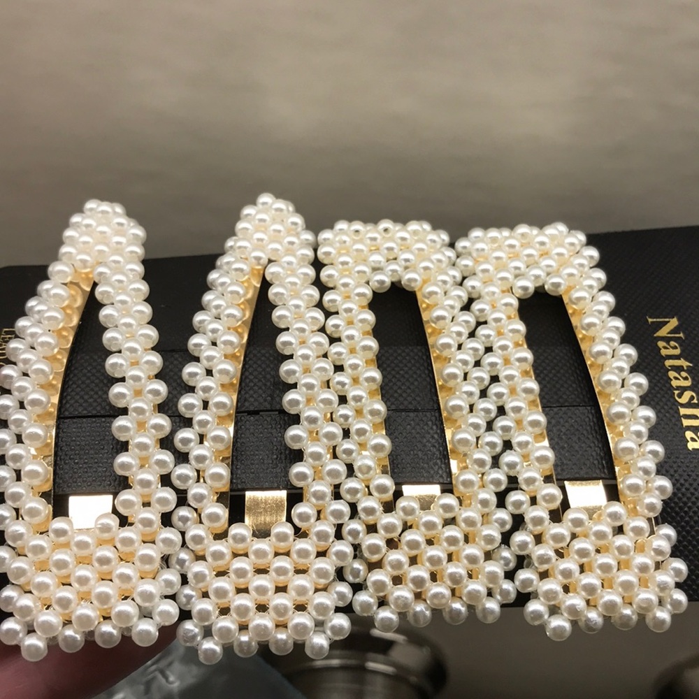 Four Gold Hair Clips Barrettes